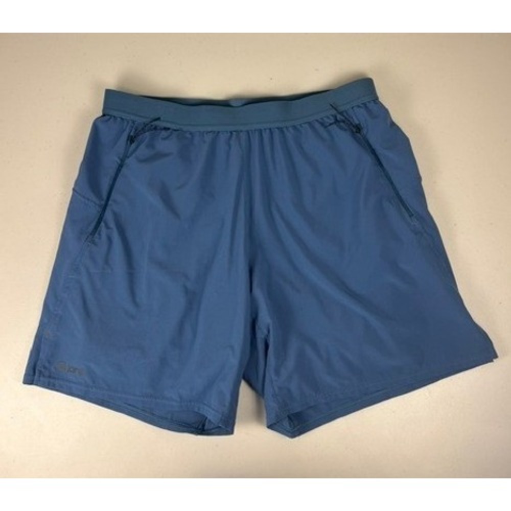 Janji Traverse Running Shorts, 2-in-1 Lined | Teal Blue | Mens Medium